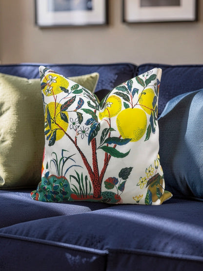 Schumacher Decorative Pillow Citrus Garden 20x20" Knife Edge Cover