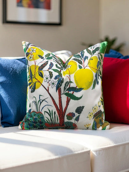 Schumacher Decorative Pillow Citrus Garden 20x20" Knife Edge Cover