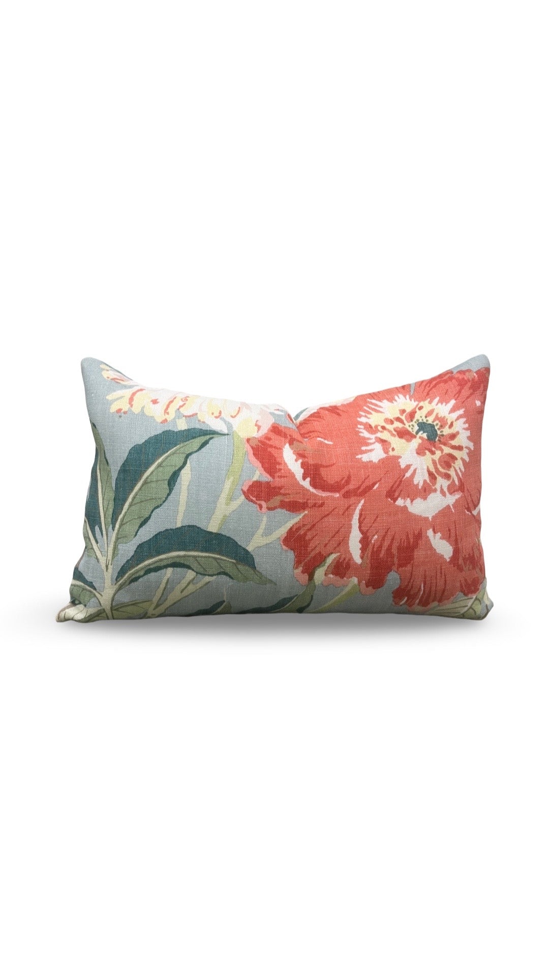 Schumacher Lumbar Pillow Enchanted Garden 12x18" Knife Edge Cover