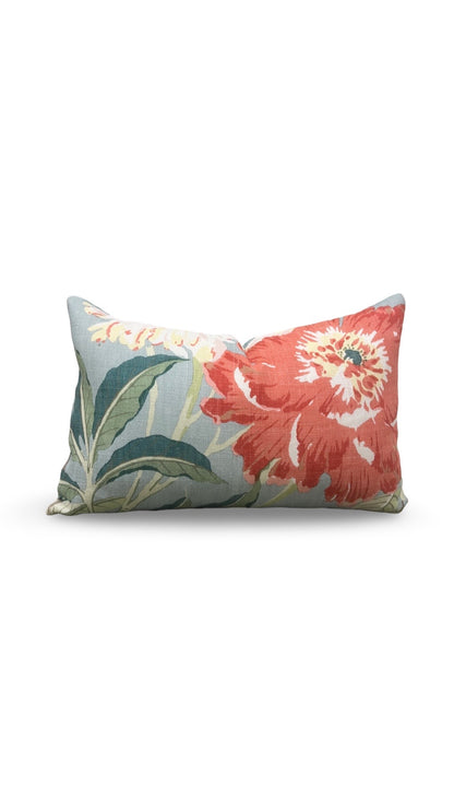 Schumacher Lumbar Pillow Enchanted Garden 12x18" Knife Edge Cover