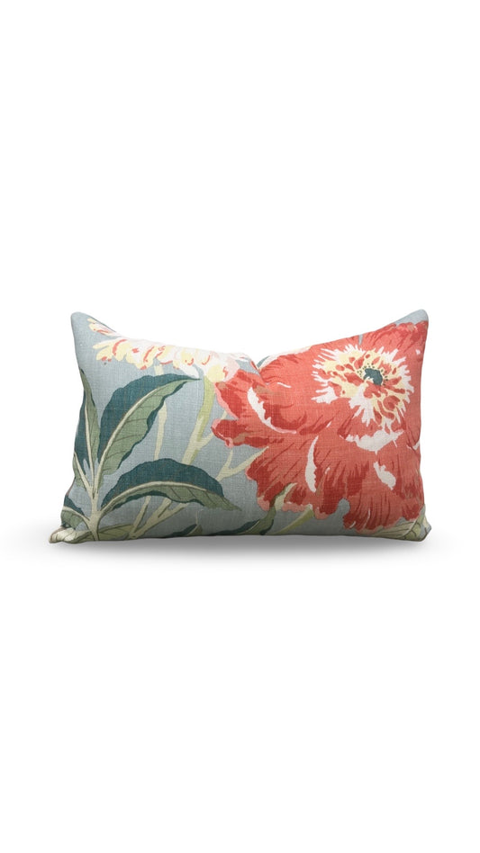 Schumacher Lumbar Pillow Enchanted Garden 12x18" Knife Edge Cover