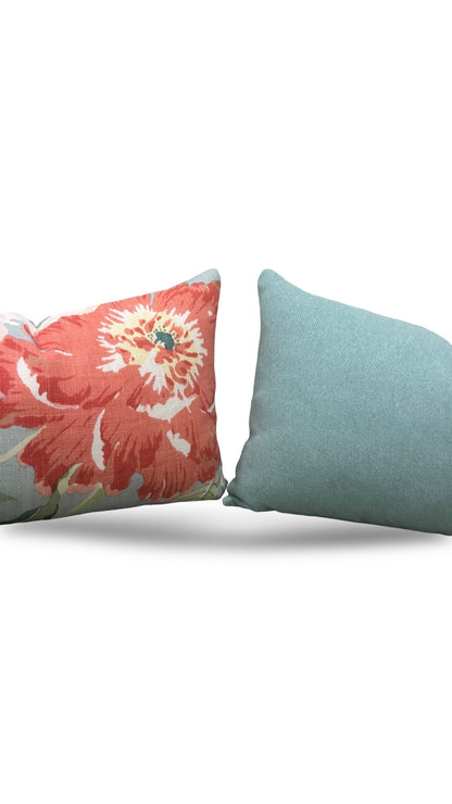 Schumacher Lumbar Pillow Enchanted Garden 12x18" Knife Edge Cover