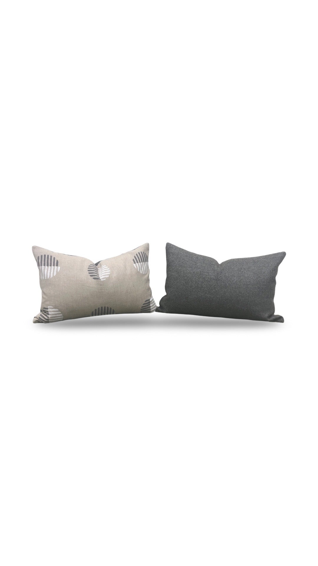 Schumacher Lumbar Pillow Ando Hand Block Print 12x18" Knife Edge Cover