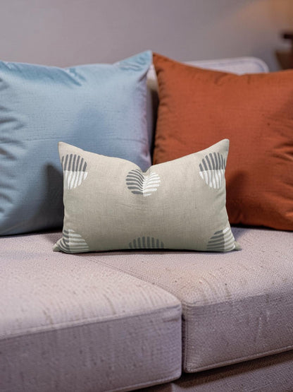 Schumacher Lumbar Pillow Ando Hand Block Print 12x18" Knife Edge Cover