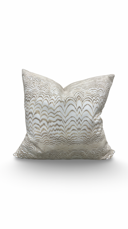 Schumacher Fabric Ink Wave 22x22" Knife Edge Decorative Throw Pillow