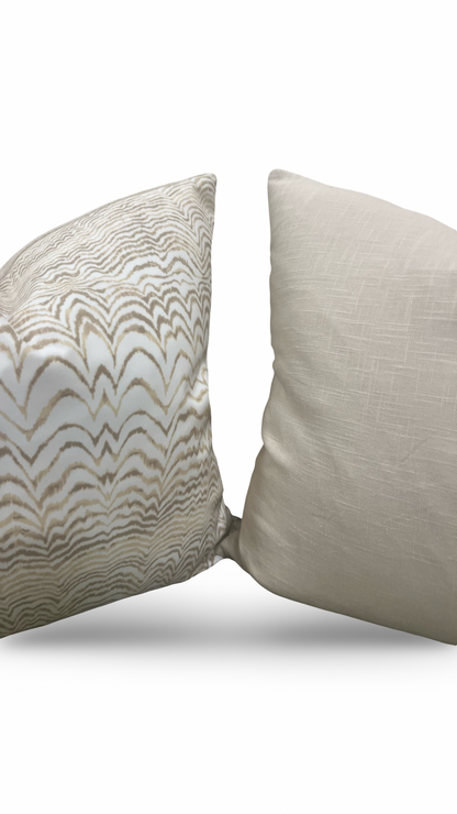 Schumacher Fabric Ink Wave 22x22" Knife Edge Decorative Throw Pillow