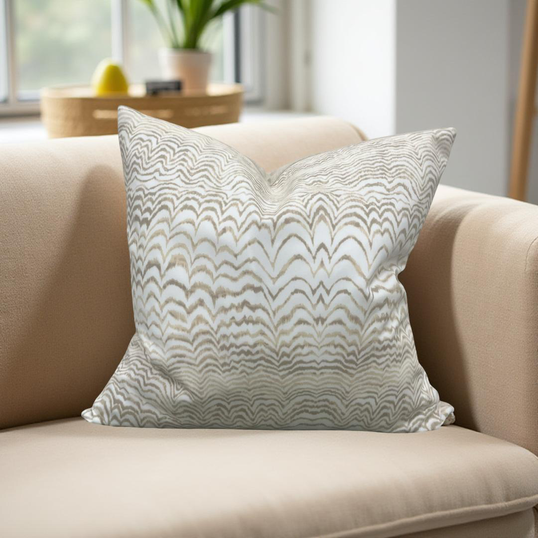 Schumacher Fabric Ink Wave 22x22" Knife Edge Decorative Throw Pillow