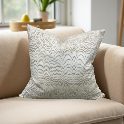 Schumacher Fabric Ink Wave 22x22" Knife Edge Decorative Throw Pillow