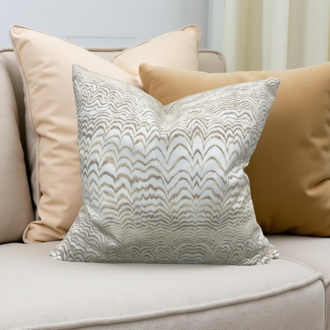 Schumacher Fabric Ink Wave 22x22" Knife Edge Decorative Throw Pillow