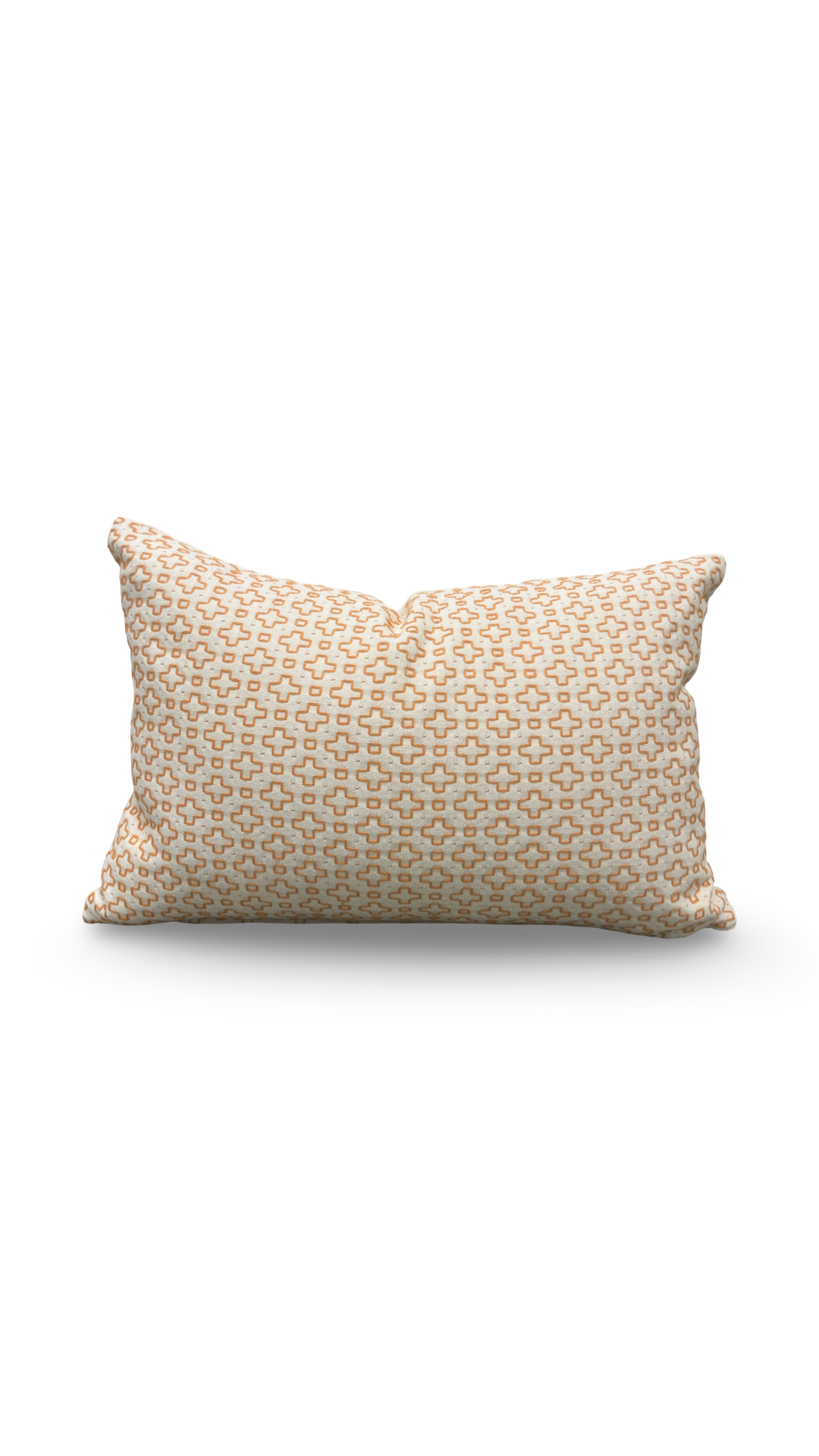 Decorative pillow with geometric pattern on a white background