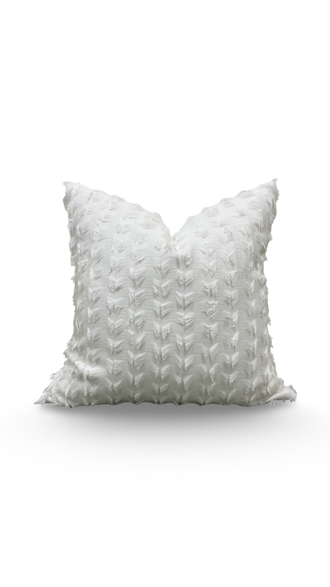Decorative Pillow Montego Fringe Snow 20x20" Knife Edge Cover