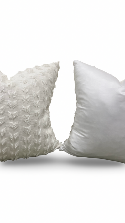 Decorative Pillow Montego Fringe Snow 22x22" Knife Edge Cover