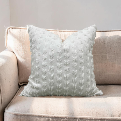 Decorative Pillow Montego Fringe Snow 20x20" Knife Edge Cover
