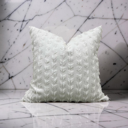 Decorative Pillow Montego Fringe Snow 20x20" Knife Edge Cover