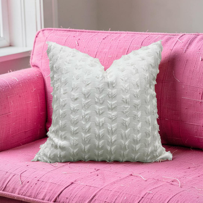 Decorative Pillow Montego Fringe Snow 20x20" Knife Edge Cover