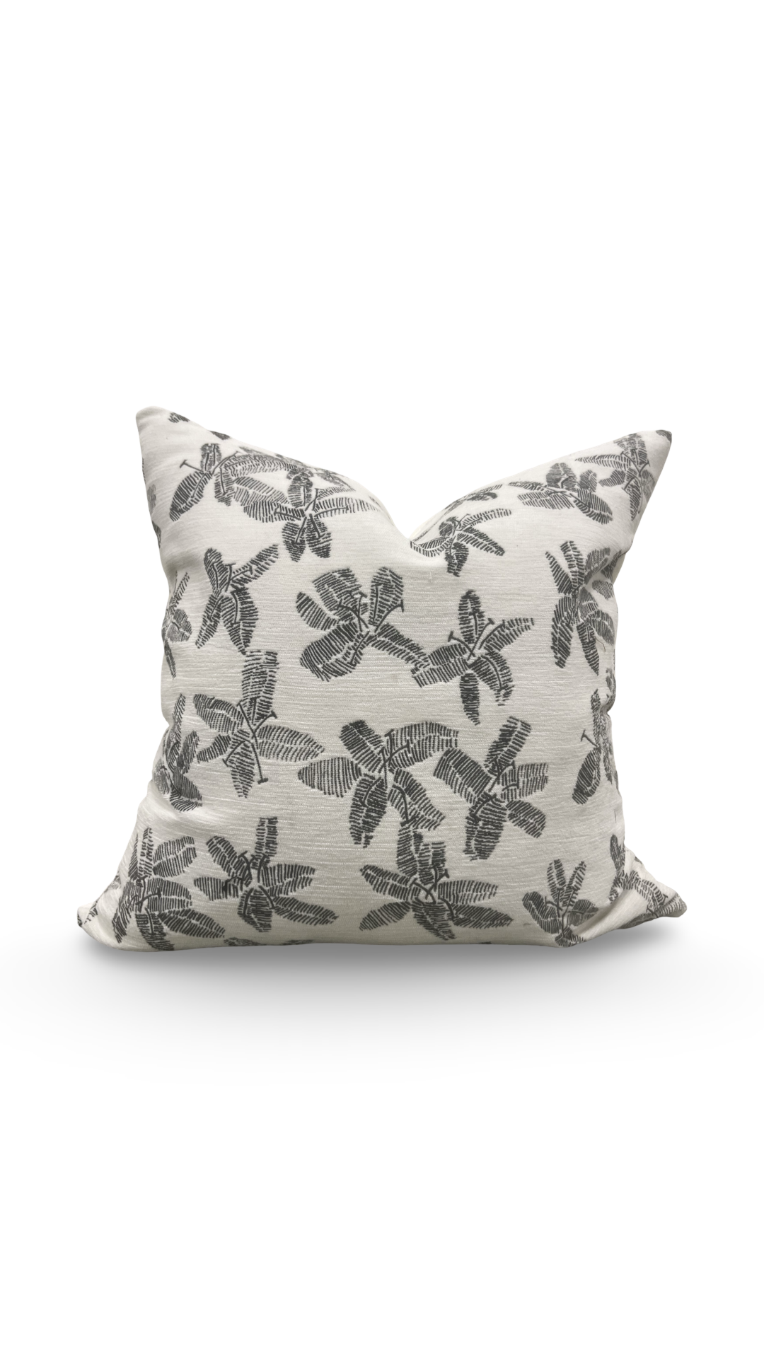 Schumacher Fabric Decorative Pillow Hibiscus Black & White 22x22" Knife Edge Cover