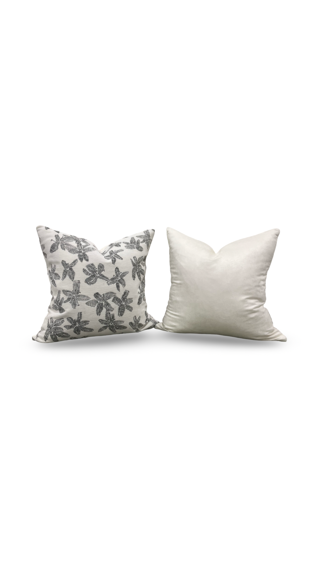 Schumacher Fabric Decorative Pillow Hibiscus Black & White 22x22" Knife Edge Cover