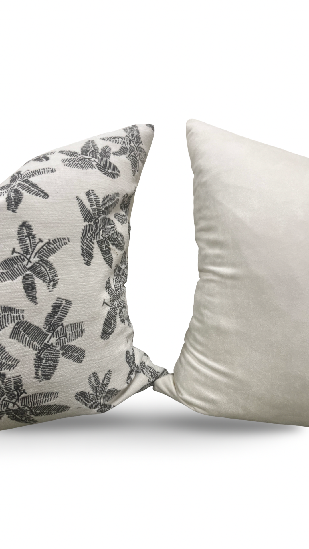 Schumacher Fabric Decorative Pillow Hibiscus Black & White 22x22" Knife Edge Cover