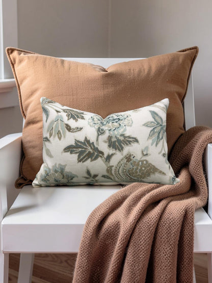 Schumacher Lumbar Pillow Camberwell Vase 12x18" Knife Edge Cover