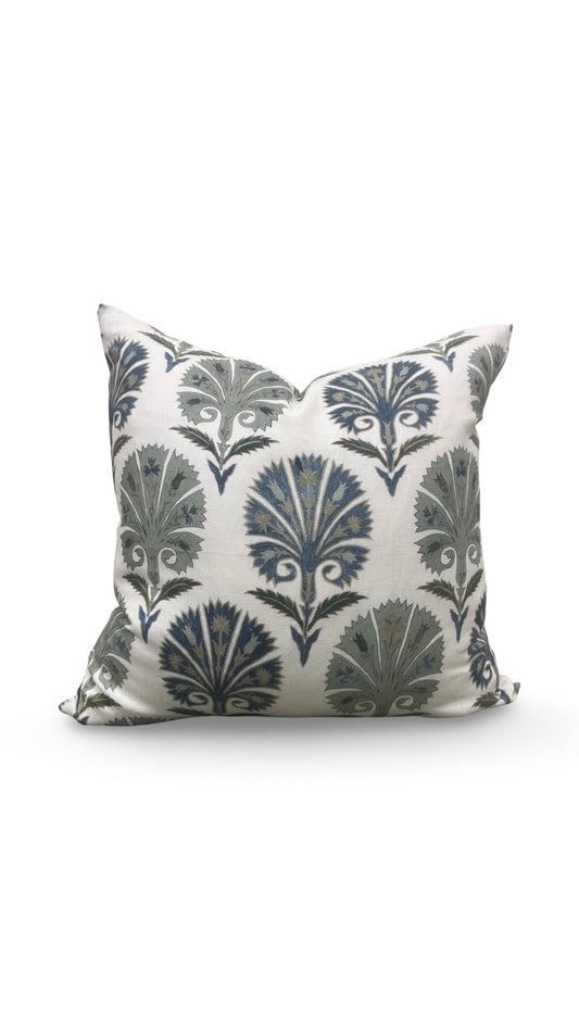 Schumacher Decorative Pillow Suzani Carnation 22x22" Knife Edge Cover