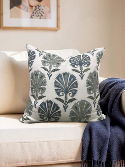 Schumacher Decorative Pillow Suzani Carnation 22x22" Knife Edge Cover