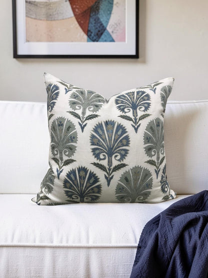 Schumacher Decorative Pillow Suzani Carnation 22x22" Knife Edge Cover