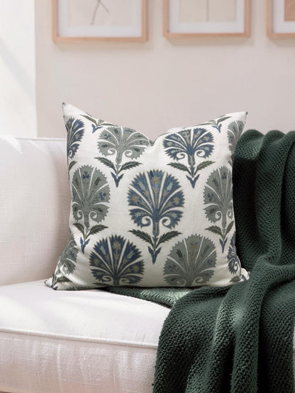 Schumacher Decorative Pillow Suzani Carnation 22x22" Knife Edge Cover