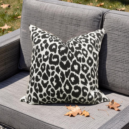 Outdoor Decorative Pillow Iconic Leopard Knife Edge Cover