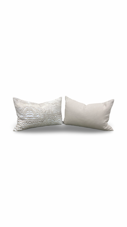 Schumacher Ink Wave 12x18" Knife Edge Decorative Lumbar Pillow