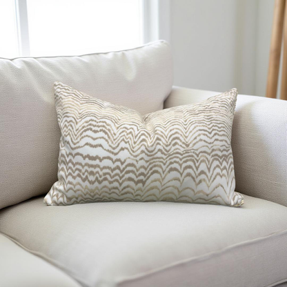 Schumacher Ink Wave 12x18" Knife Edge Decorative Lumbar Pillow