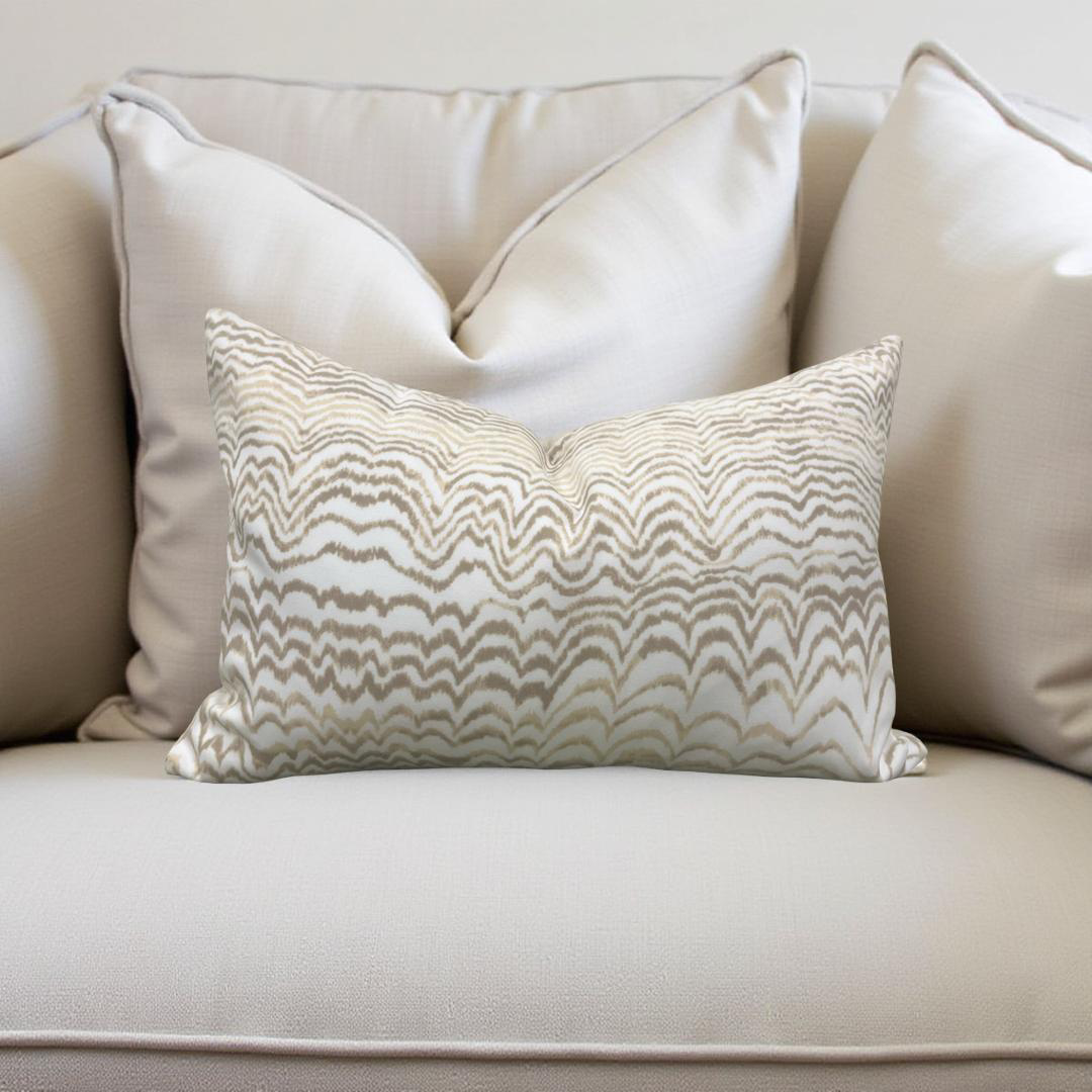 Schumacher Ink Wave 12x18" Knife Edge Decorative Lumbar Pillow