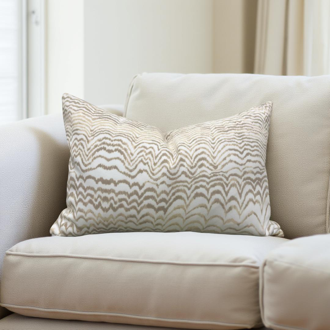 Schumacher Ink Wave 12x18" Knife Edge Decorative Lumbar Pillow