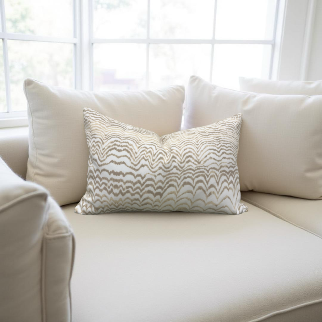 Schumacher Ink Wave 12x18" Knife Edge Decorative Lumbar Pillow