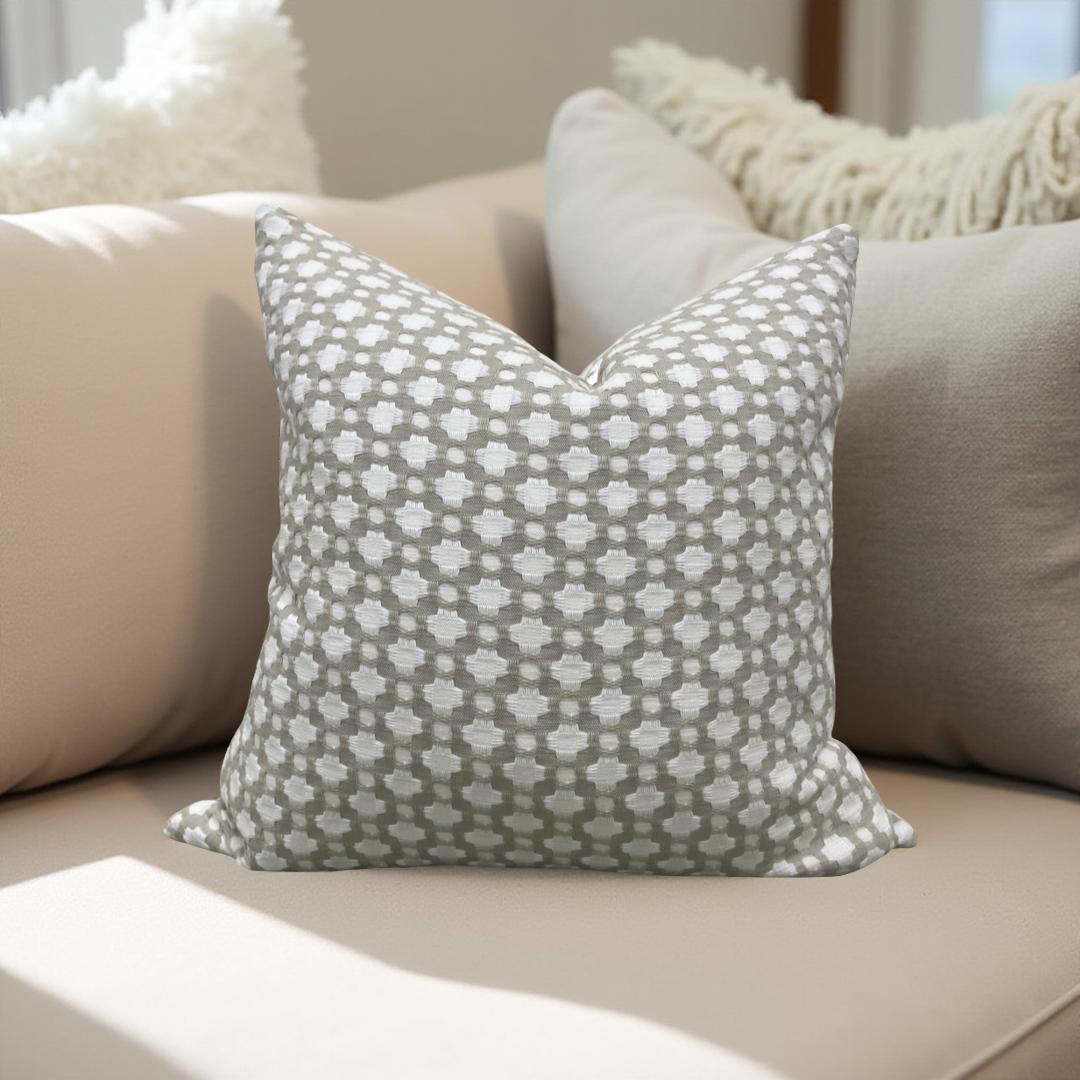 Decorative Pillow Betwixt Stone White 22x22" Knife Edge Cover