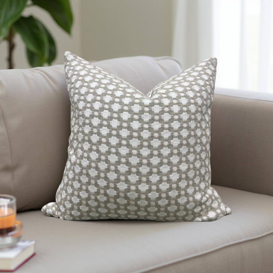 Decorative Pillow Betwixt Stone White 22x22" Knife Edge Cover