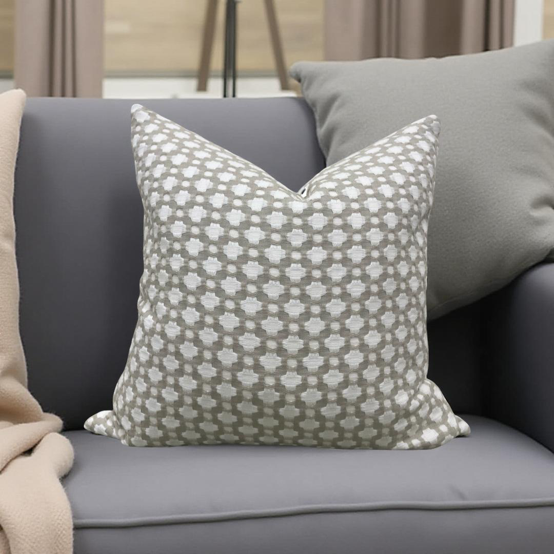 Decorative Pillow Betwixt Stone White 22x22" Knife Edge Cover