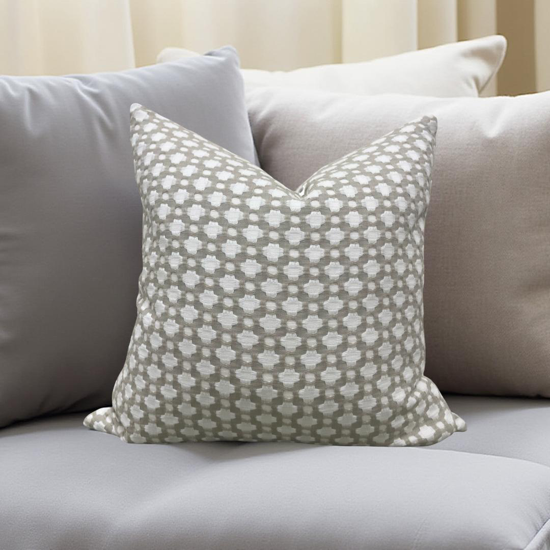 Decorative Pillow Betwixt Stone White 22x22" Knife Edge Cover