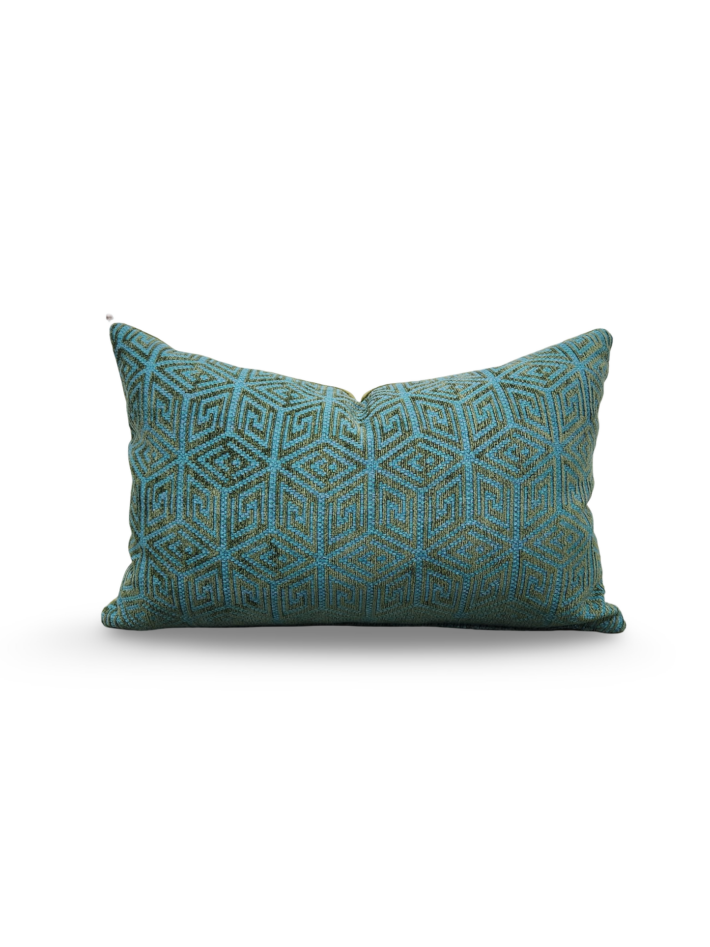 Schumacher Lumbar Pillow Cosmati Chenile Boxwood 12x18" Knife Edge Cover