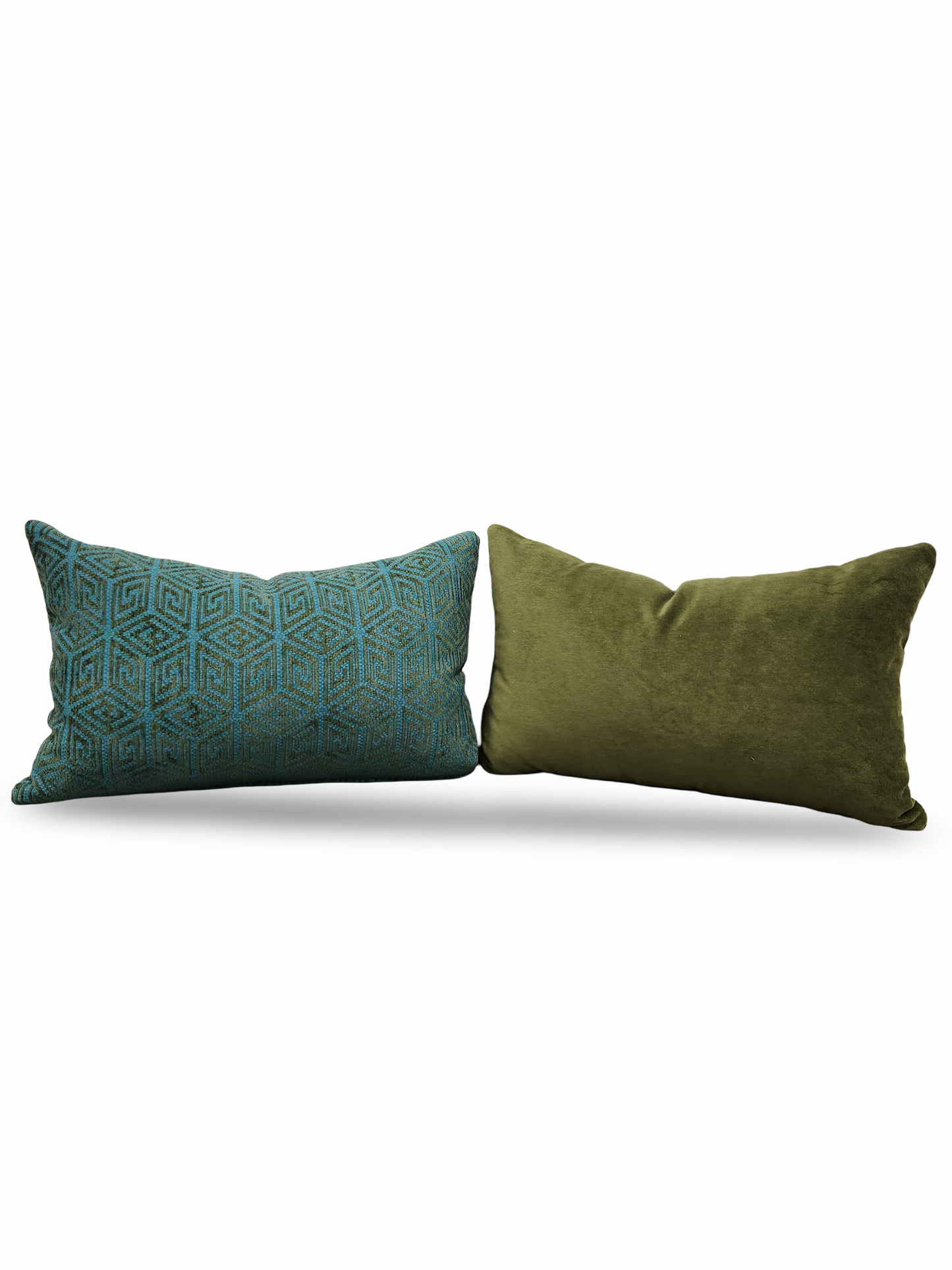 Schumacher Lumbar Pillow Cosmati Chenile Boxwood 12x18" Knife Edge Cover