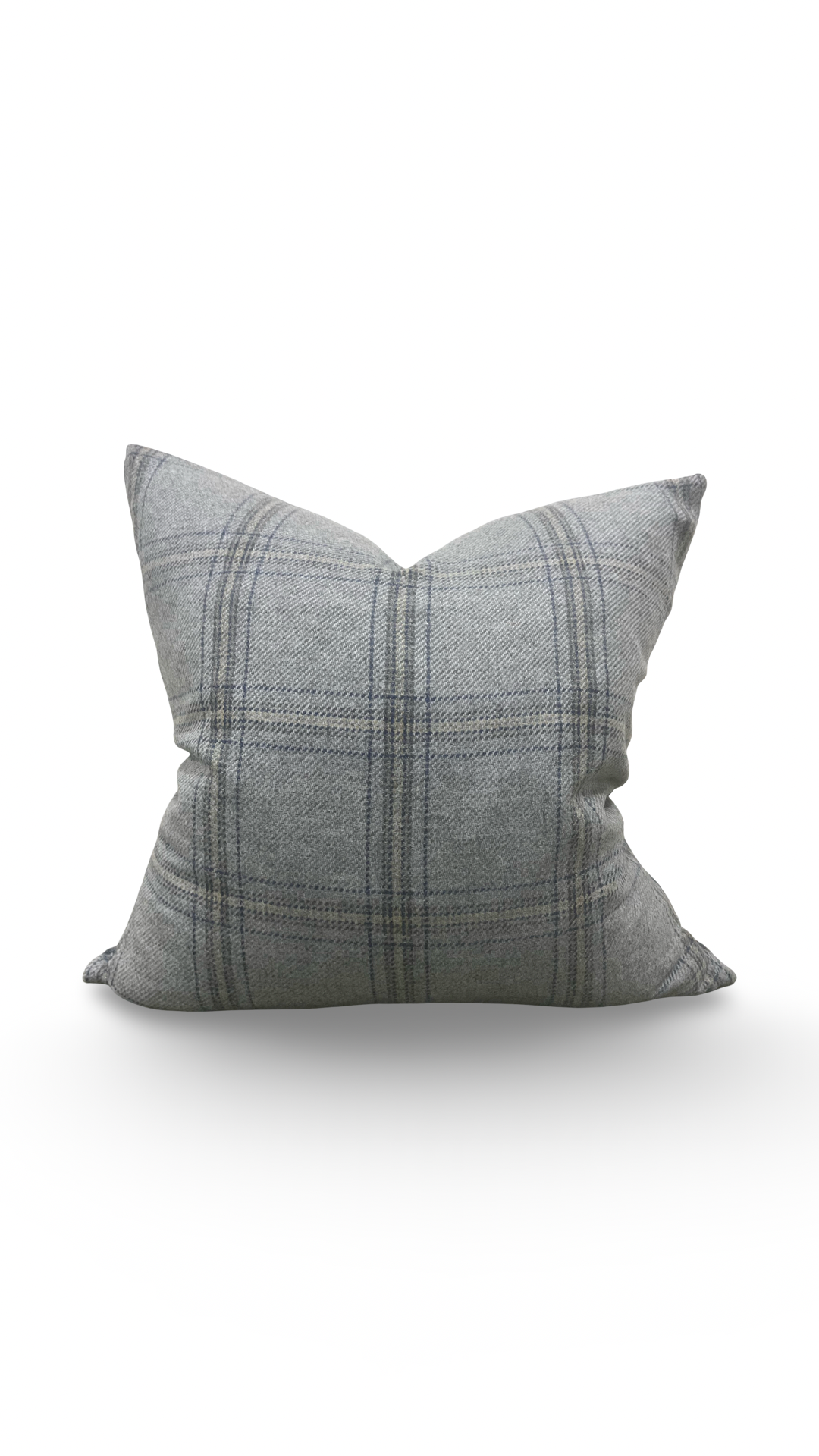 Decorative Pillow Blackburn Merino Plaid-Grey 20x20" Knife Edge Cover