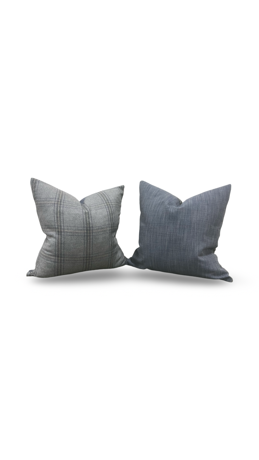 Decorative Pillow Blackburn Merino Plaid-Grey 20x20" Knife Edge Cover