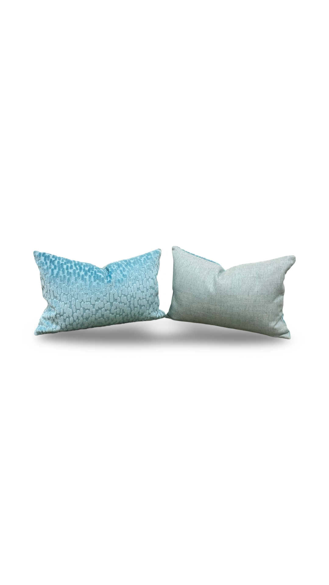 Sky Blue Raised Velvet Rain Drops 12X18" Knife Edge Decorative Lumbar Pillow