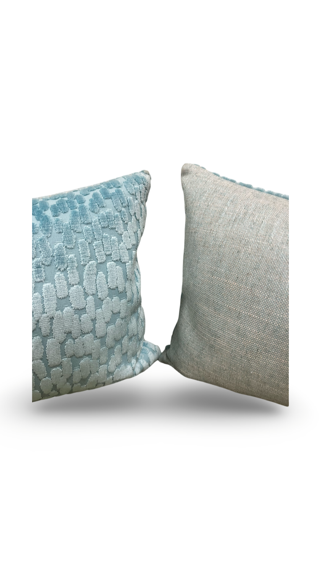 Sky Blue Raised Velvet Rain Drops 12X18" Knife Edge Decorative Lumbar Pillow