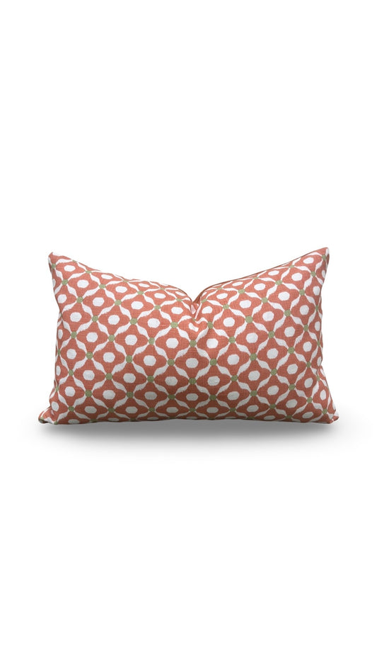Lumbar Pillow Chanderi Guava 12x18" Knife Edge Cover