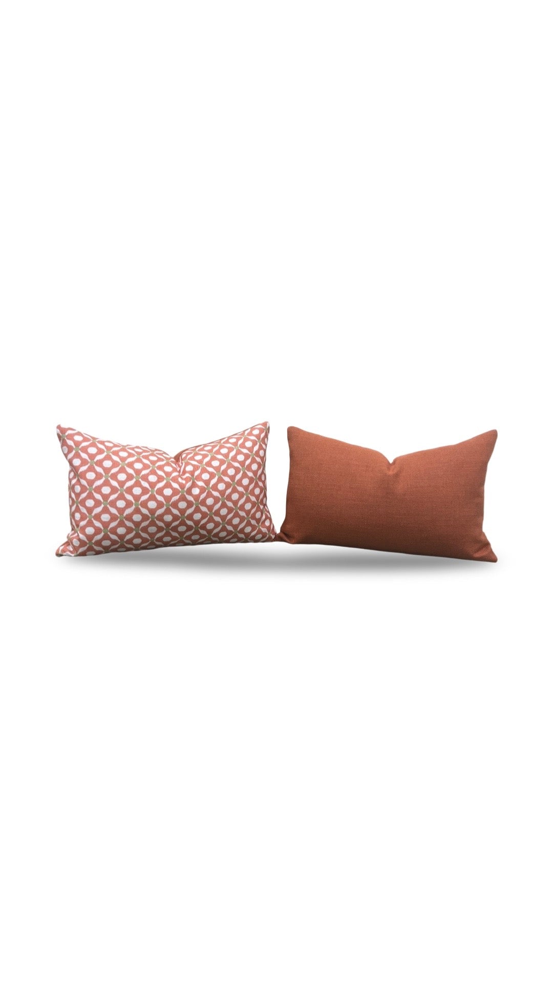 Lumbar Pillow Chanderi Guava 12x18" Knife Edge Cover