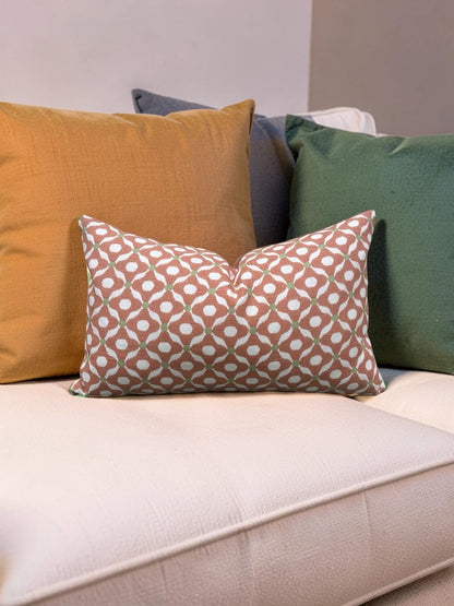 Lumbar Pillow Chanderi Guava 12x18" Knife Edge Cover