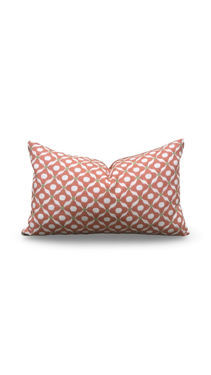 Lumbar Pillow Chanderi Guava 12x18" Knife Edge Cover