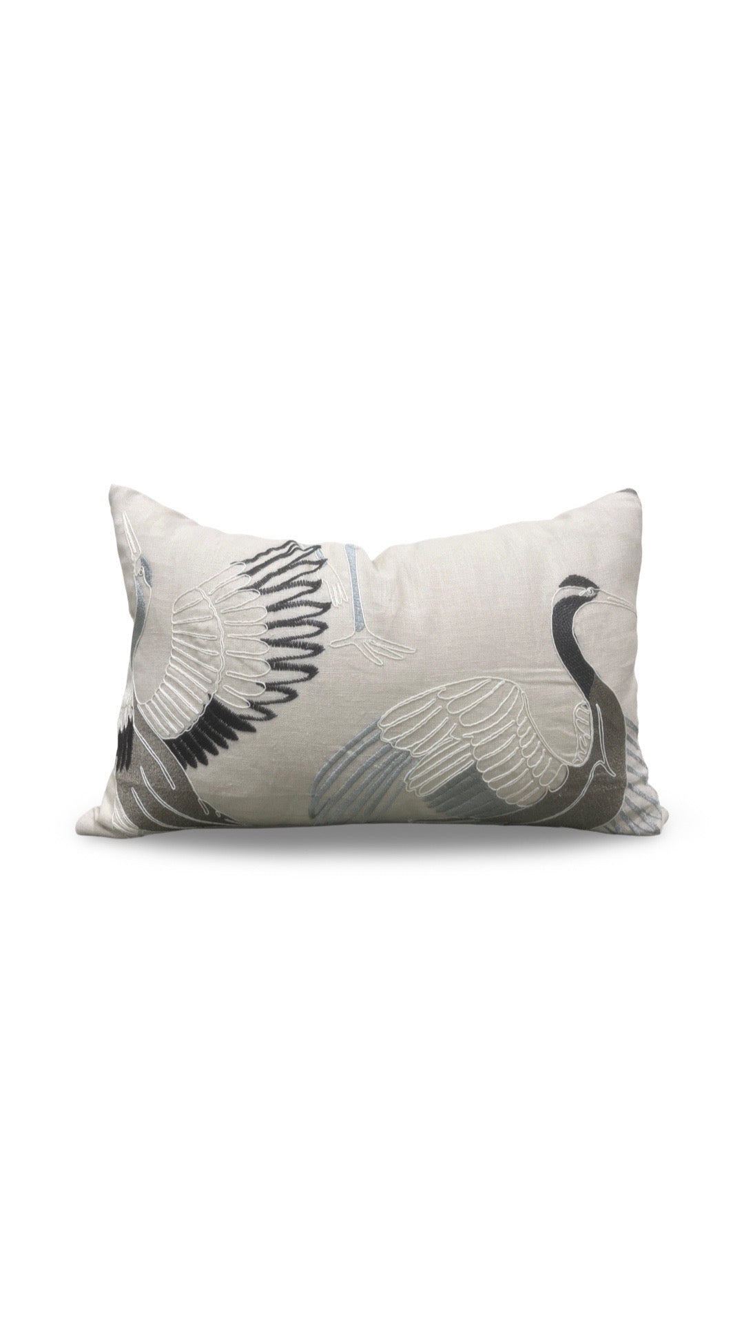 Lumbar Pillow Dancing Crane Earth 12x18" Knife Edge Cover