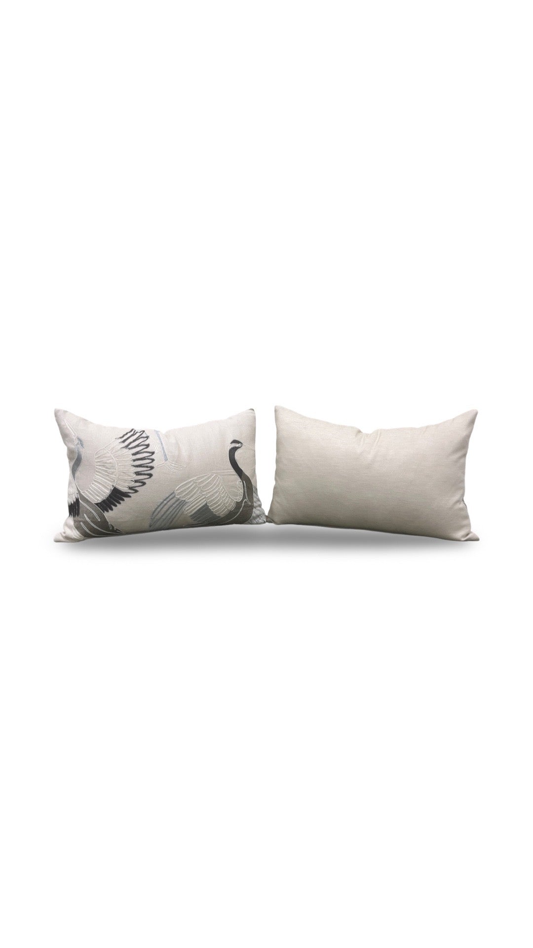 Lumbar Pillow Dancing Crane Earth 12x18" Knife Edge Cover