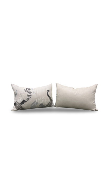 Lumbar Pillow Dancing Crane Earth 12x18" Knife Edge Cover